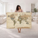Framed World Map Wall Art for Home and Office Decor