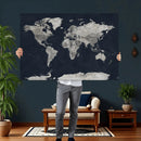 Colorful Watercolor World Map Canvas Print – Vibrant Framed