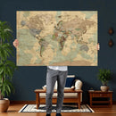 Vintage World Map Wall Art | Ready to Hang and Framed by MyGreatCanvas | Canvas Wall Art Prints | Photo Prints & Wall Decor