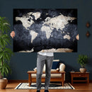 Vintage World Map Canvas Wall Art – Antique Triptych Map