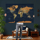Modern World Map Canvas Print – Framed Detailed Map of the by MyGreatCanvas | Canvas Wall Art Prints | Photo Prints & Wall Decor