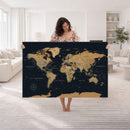 Framed Large World Map Wall Art Canvas Print – Stunning
