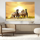 Wild Horses Wall Art Canvas Print – Framed Galloping Herd