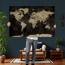 Push Pin World Map Canvas Wall Art Print, Interactive Travel