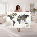 World Map Wall Art Canvas Print for Office Wall Decor