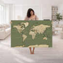 Vintage World Map Canvas Wall Art Print, Classic Global Map