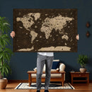 Colorful World Map Canvas Wall Art with Landmarks – Framed by MyGreatCanvas | Canvas Wall Art Prints | Photo Prints & Wall Decor