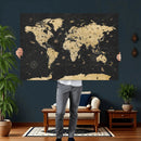 Vintage Blue and Brown World Map Canvas Wall Art – Framed by MyGreatCanvas | Canvas Wall Art Prints | Photo Prints & Wall Decor