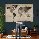 Neutral Watercolor World Map Canvas Wall Art – Framed Earth by MyGreatCanvas | Canvas Wall Art Prints | Photo Prints & Wall Decor