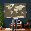 Vintage World Map Canvas Print – Framed Travel Map Wall Art