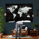 World Map Canvas Print – Framed Push Pin Wall Art, Color by MyGreatCanvas | Canvas Wall Art Prints | Photo Prints & Wall Decor