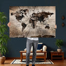 Black and White World Map Canvas Print – Framed Wall Art for by MyGreatCanvas | Canvas Wall Art Prints | Photo Prints & Wall Decor