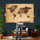 Modern Red and Gray World Map Canvas Print – Framed Wall Art by MyGreatCanvas | Canvas Wall Art Prints | Photo Prints & Wall Decor