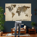 Vintage World Map Canvas Wall Art – Framed Travel Map for by MyGreatCanvas | Canvas Wall Art Prints | Photo Prints & Wall Decor