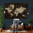 Blue World Map Canvas Wall Art – Framed Modern Travel Map by MyGreatCanvas | Canvas Wall Art Prints | Photo Prints & Wall Decor