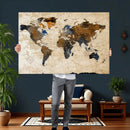 World Map Canvas Print – Framed Travel Map Wall Art for by MyGreatCanvas | Canvas Wall Art Prints | Photo Prints & Wall Decor