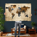 Rustic Watercolor World Map Canvas Wall Art – Framed Travel by MyGreatCanvas | Canvas Wall Art Prints | Photo Prints & Wall Decor