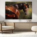 Majestic Brown Horse Wall Art Canvas Print – Framed
