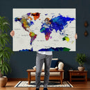 World Map Wall Art Canvas Print, Modern Decorative Framed by MyGreatCanvas | Canvas Wall Art Prints | Photo Prints & Wall Decor