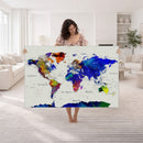 Vintage World Map Canvas Wall Art – Framed Travel Map with