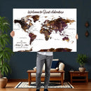 Custom Push Pin World Map Wall Art Canvas Print – by MyGreatCanvas | Canvas Wall Art Prints | Photo Prints & Wall Decor