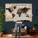 Custom Push Pin Map Wall Art Canvas Print – Personalized
