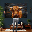Highland Cow Wall Art Canvas Print, Rustic Farm Animal by MyGreatCanvas | Canvas Wall Art Prints | Photo Prints & Wall Decor