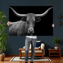 Texas Longhorn Bull Wall Art Canvas Print, Cow Portrait Wall by MyGreatCanvas | Canvas Wall Art Prints | Photo Prints & Wall Decor