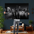 Boston Wall Art Canvas Print, Boston City Downtown Night by MyGreatCanvas | Canvas Wall Art Prints | Photo Prints & Wall Decor