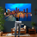 Boston Wall Art Canvas Print, Boston City Downtown Night by MyGreatCanvas | Canvas Wall Art Prints | Photo Prints & Wall Decor