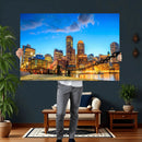 Boston Wall Art Canvas Print, Boston City Downtown Night by MyGreatCanvas | Canvas Wall Art Prints | Photo Prints & Wall Decor