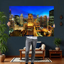 Chicago Wall Art Canvas Print - Chicago City Downtown Night by MyGreatCanvas | Canvas Wall Art Prints | Photo Prints & Wall Decor