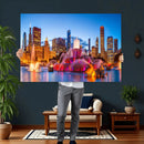 Chicago Wall Art Canvas Print, Chicago City Downtown Night by MyGreatCanvas | Canvas Wall Art Prints | Photo Prints & Wall Decor