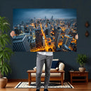Chicago Wall Art Canvas Print - Chicago City Downtown Night by MyGreatCanvas | Canvas Wall Art Prints | Photo Prints & Wall Decor