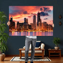 Chicago Wall Art Canvas Print - Chicago City Downtown Night by MyGreatCanvas | Canvas Wall Art Prints | Photo Prints & Wall Decor
