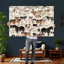 Wild Horses Wall Art Canvas Print - Abstract Farm Longhorn by MyGreatCanvas | Canvas Wall Art Prints | Photo Prints & Wall Decor