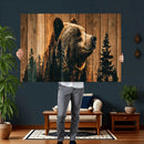 Rustic Bear Wall Art Canvas Print – Woodland Wildlife by MyGreatCanvas | Canvas Wall Art Prints | Photo Prints & Wall Decor