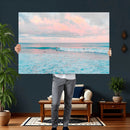 Ocean Wave Wall Art Canvas Print, Pastel Surf Seascape