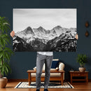 Black and White Mountain Wall Art Canvas Print, Snowy Alpine by MyGreatCanvas | Canvas Wall Art Prints | Photo Prints & Wall Decor