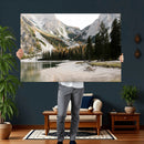 Lake Braies Alpine Landscape Wall Art Canvas Print, by MyGreatCanvas | Canvas Wall Art Prints | Photo Prints & Wall Decor
