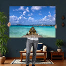 Caribbean Ocean Pier Seascape Wall Art Canvas Print, by MyGreatCanvas | Canvas Wall Art Prints | Photo Prints & Wall Decor