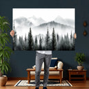 Misty Pine Forest Mountain Landscape Wall Art Canvas Print by MyGreatCanvas | Canvas Wall Art Prints | Photo Prints & Wall Decor