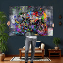 Graffiti Motorcycle Wall Art Canvas Print, Urban Street Art by MyGreatCanvas | Canvas Wall Art Prints | Photo Prints & Wall Decor