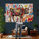 Texas Bull Wall Art Canvas Print, Abstract Graffiti Bull by MyGreatCanvas | Canvas Wall Art Prints | Photo Prints & Wall Decor
