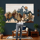 Wood Style Mountain Wall Art Canvas Print, Layered Wood by MyGreatCanvas | Canvas Wall Art Prints | Photo Prints & Wall Decor