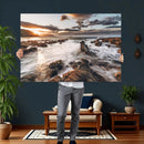 Rocky Coast Ocean Sunset Wall Art Canvas Print, Dramatic by MyGreatCanvas | Canvas Wall Art Prints | Photo Prints & Wall Decor