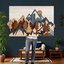 Layered Wooden Mountain Wall Art Canvas Print, Modern Rustic by MyGreatCanvas | Canvas Wall Art Prints | Photo Prints & Wall Decor
