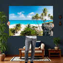 Tropical Beach Wall Art Canvas Print, Palm Tree Ocean by MyGreatCanvas | Canvas Wall Art Prints | Photo Prints & Wall Decor
