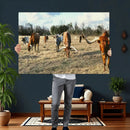 Texas Longhorn Wall Art Canvas Print, Western Ranch Cattle by MyGreatCanvas | Canvas Wall Art Prints | Photo Prints & Wall Decor