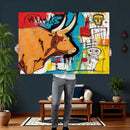Basquiat Style Bull Graffiti Wall Art Canvas Print, Street by MyGreatCanvas | Canvas Wall Art Prints | Photo Prints & Wall Decor